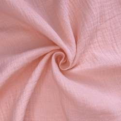 Ткань Муслин Жатый, цвет Нежно-Розовый (на отрез)  в Нижнем Новгороде