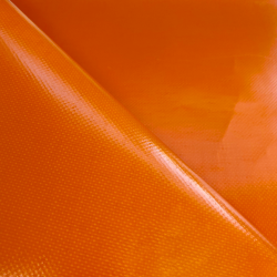 Тентовый материал ПВХ 450 гр/м2, Оранжевый (Ширина 160см), на отрез  в Нижнем Новгороде, 450 г/м2, 699 руб